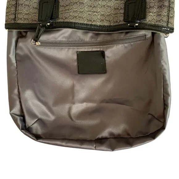 Coach Signature Jacquard Tote Bag Black Patent Leather Trim Shoulder Bag - Picture 6 of 12